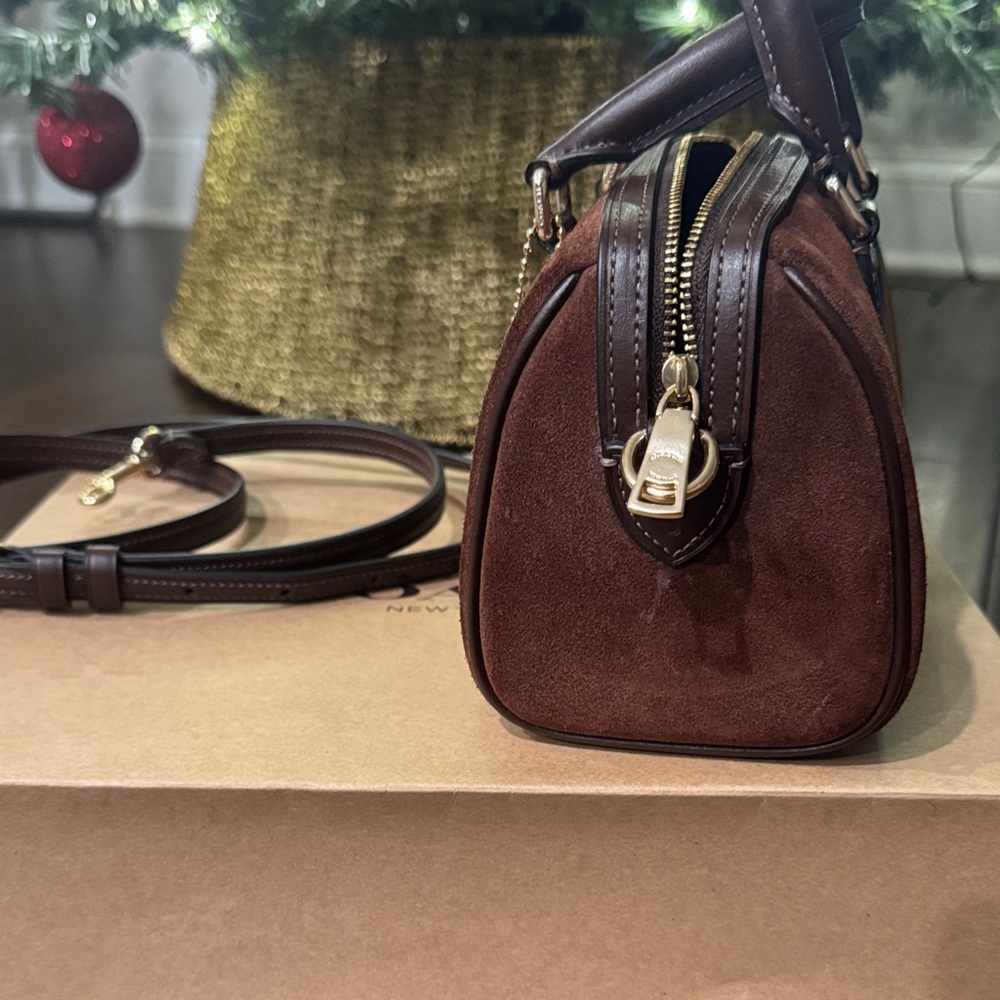 Coach Vintage Brown Suede Mini Rowan - Picture 3 of 4